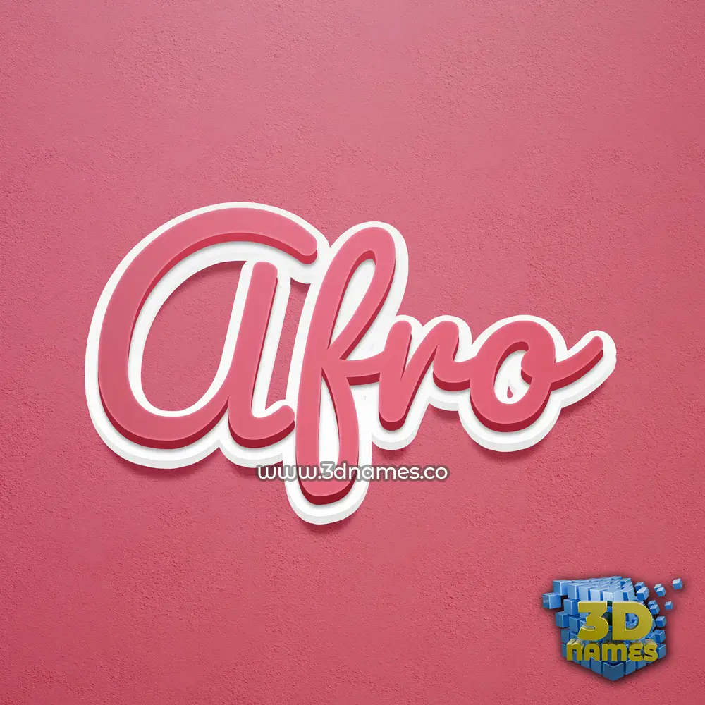 afro in Red Scribble style - 3D name wallpaper