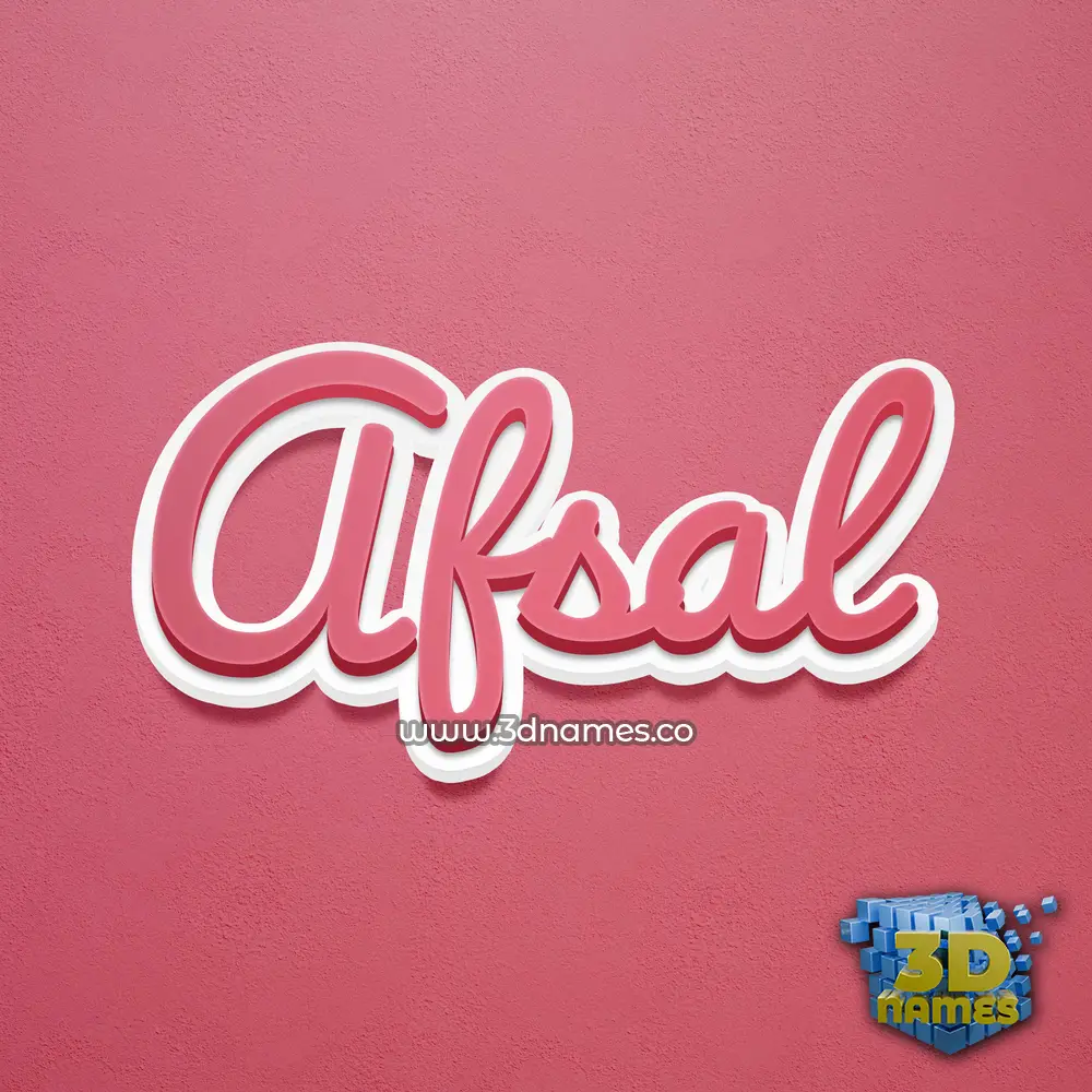 afsal in Red Scribble style - 3D name wallpaper