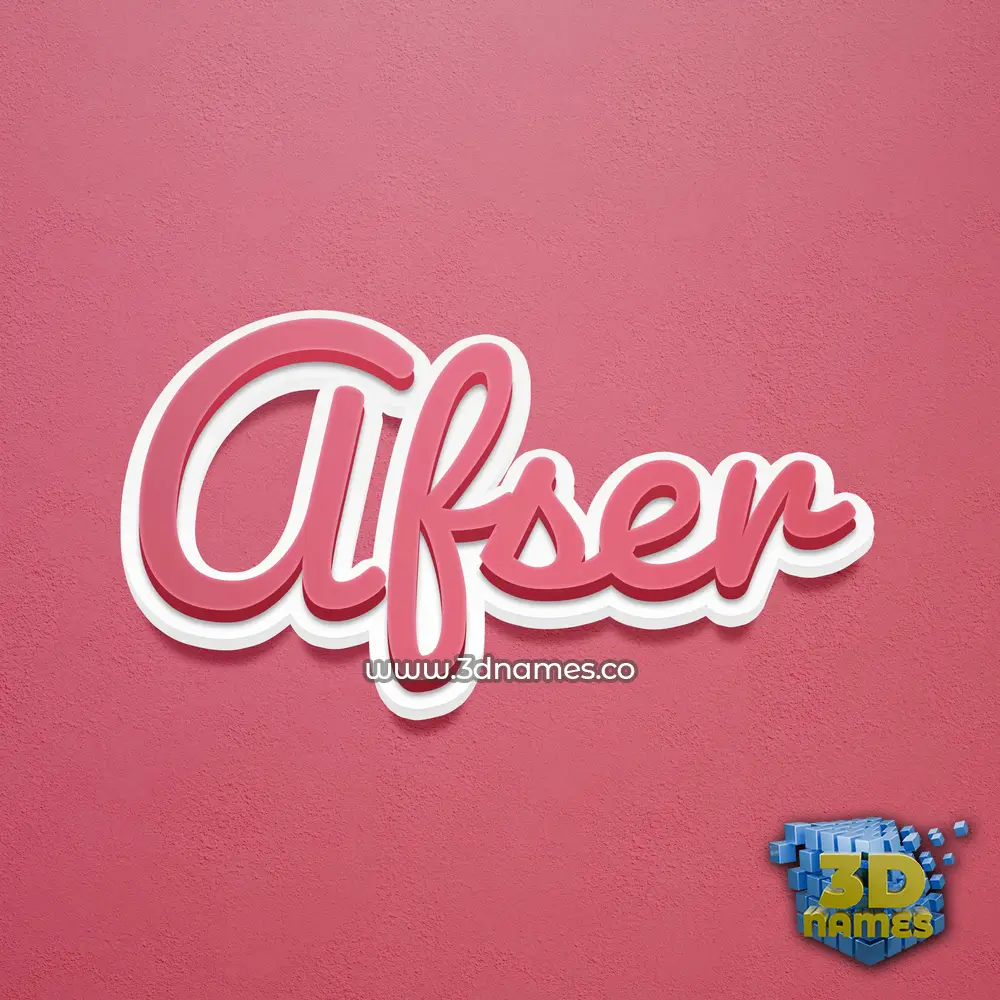 afser in Red Scribble style - 3D name wallpaper