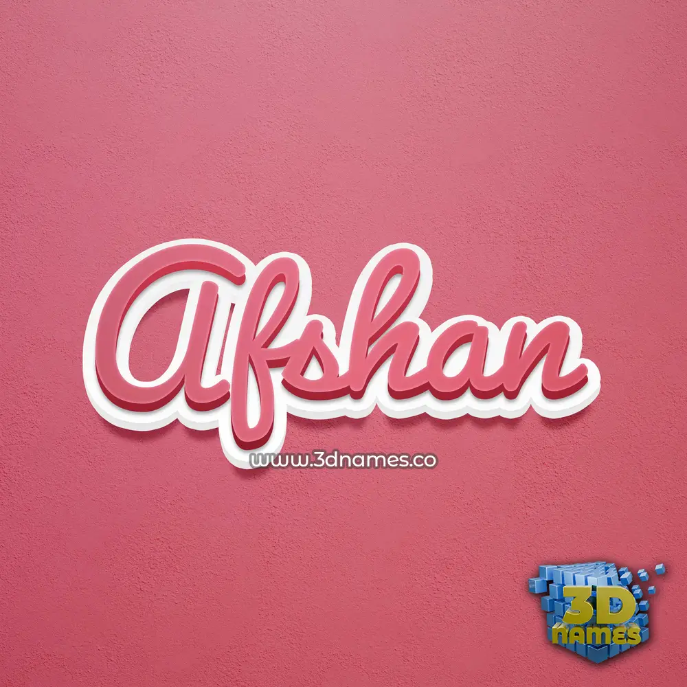 afshan in Red Scribble style - 3D name wallpaper