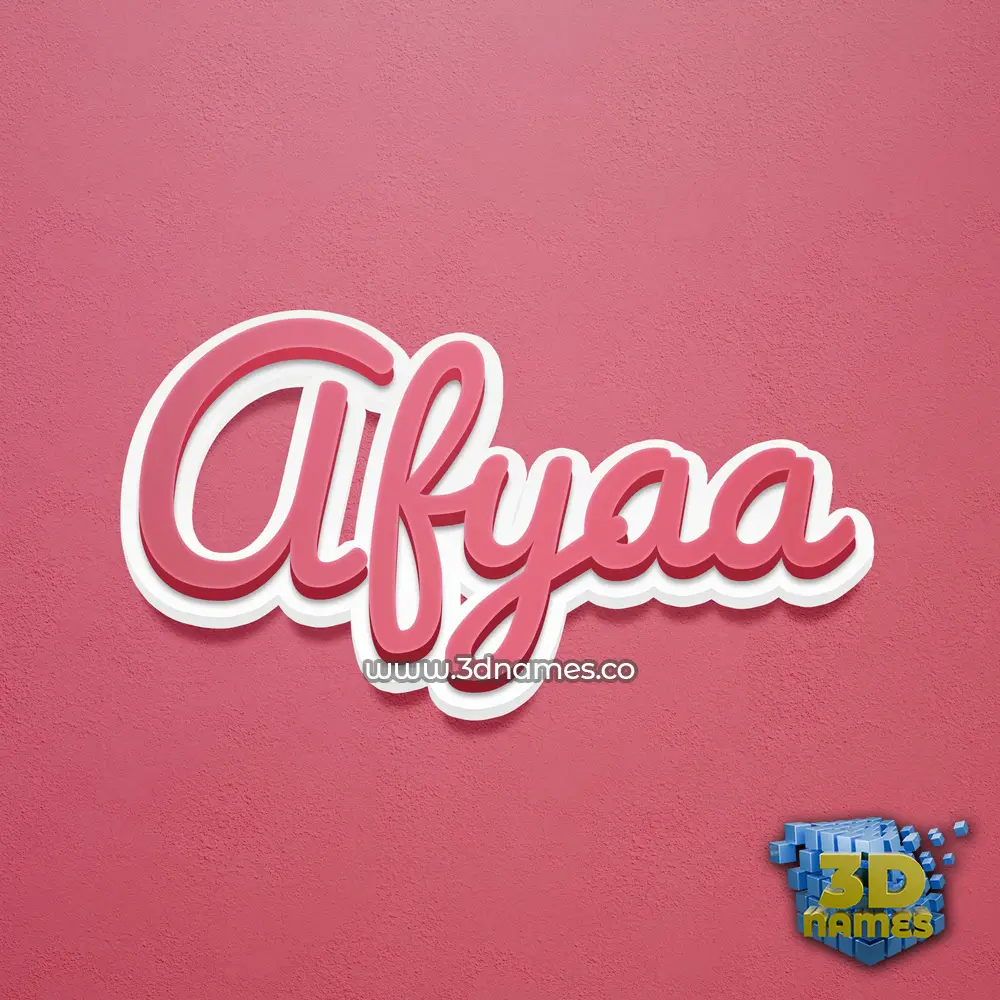 afyaa in Red Scribble style - 3D name wallpaper
