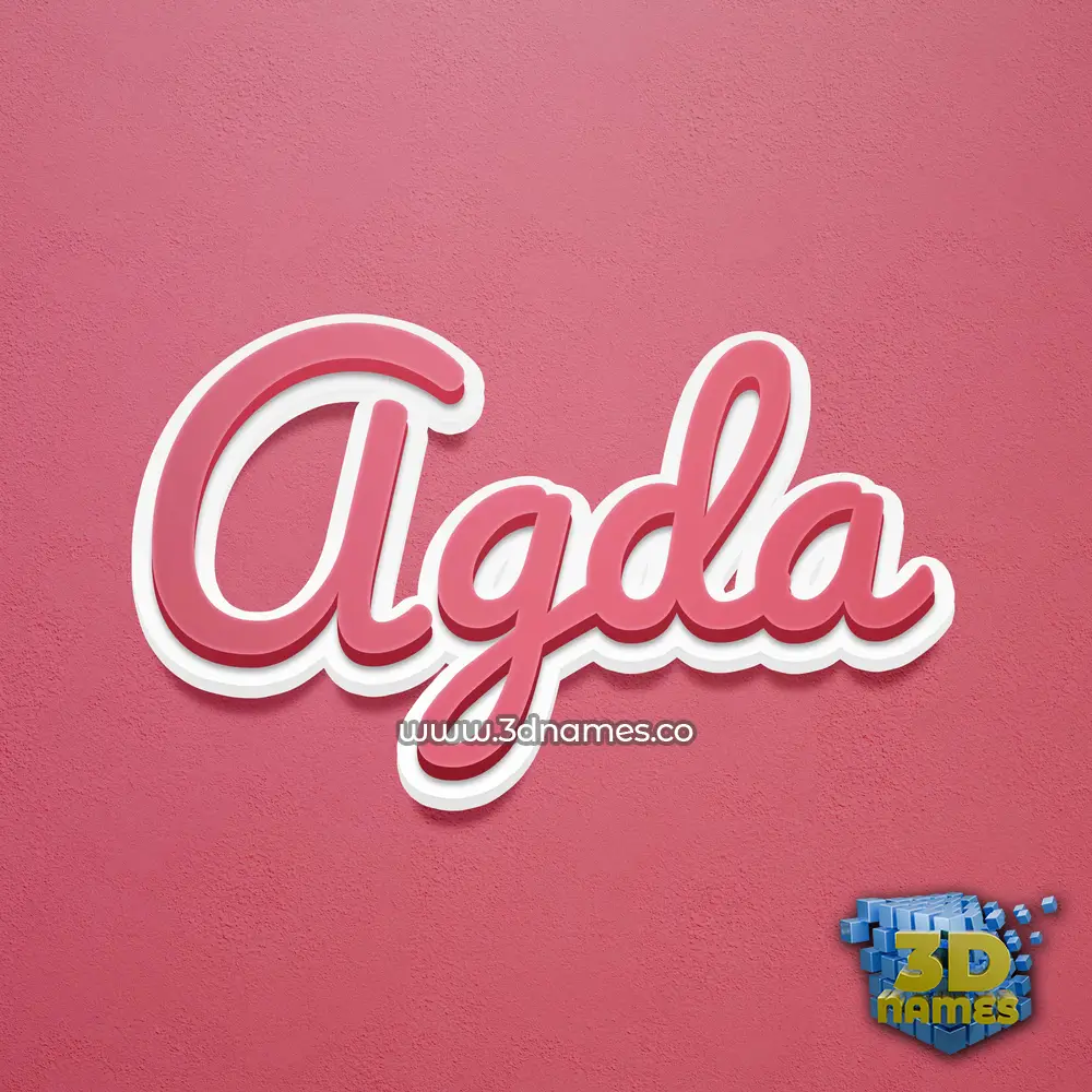 agda in Red Scribble style - 3D name wallpaper