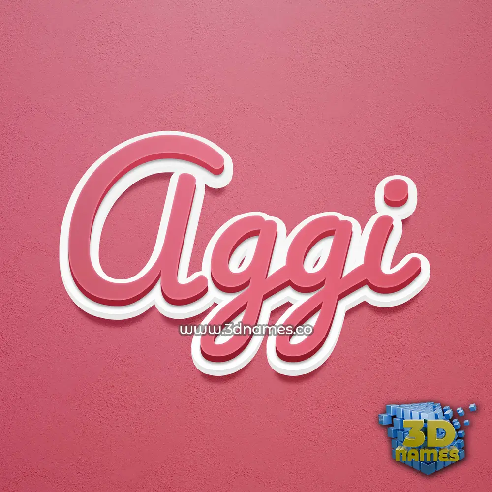 aggi in Red Scribble style - 3D name wallpaper