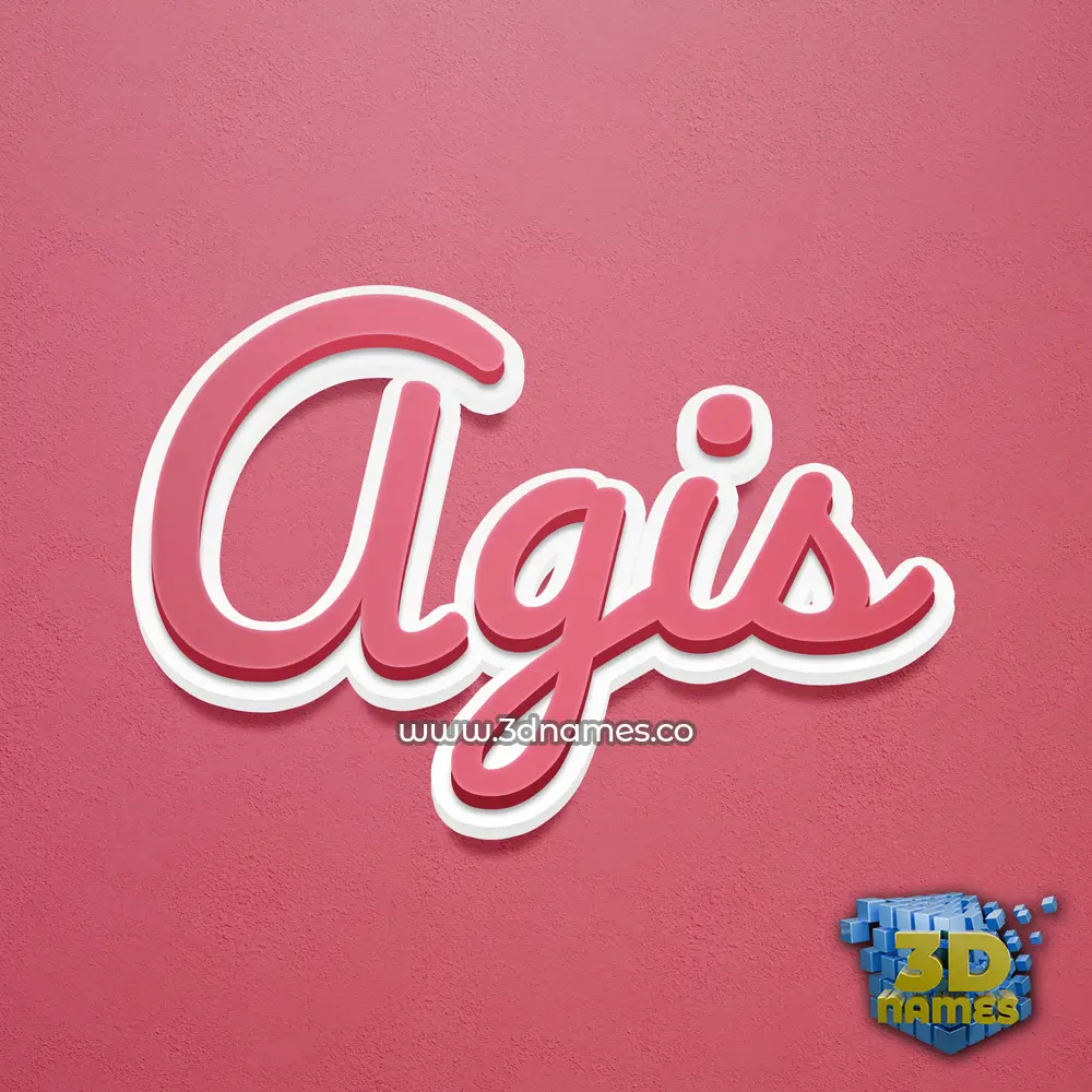 agis in Red Scribble style - 3D name wallpaper
