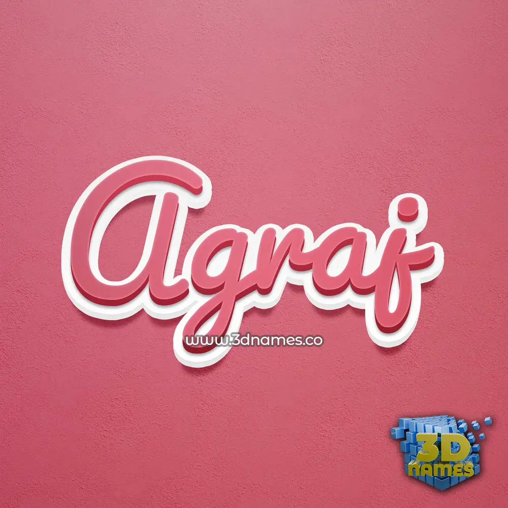 agraj in Red Scribble style - 3D name wallpaper