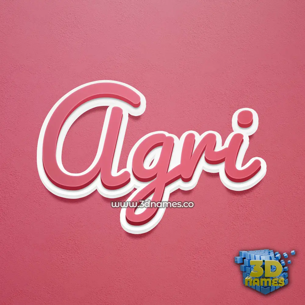agri in Red Scribble style - 3D name wallpaper