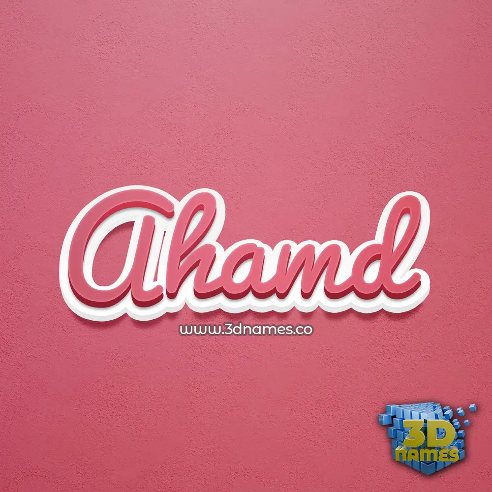 ahamd in Red Scribble style - 3D name wallpaper
