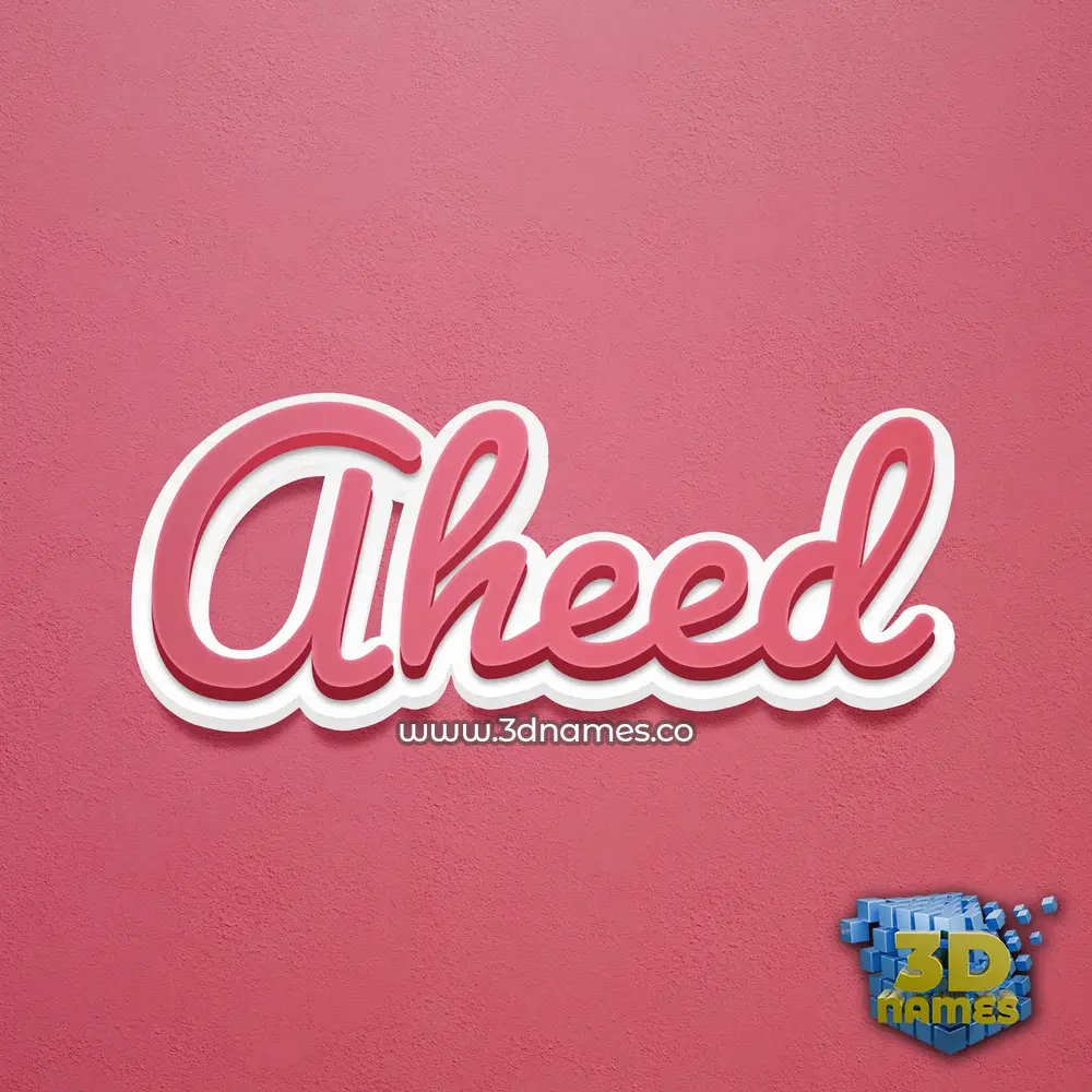 aheed in Red Scribble style - 3D name wallpaper