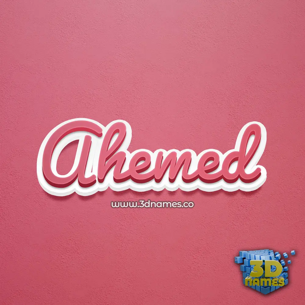 ahemed in Red Scribble style - 3D name wallpaper ahemed in Red Scribble style - 3D name wallpaper