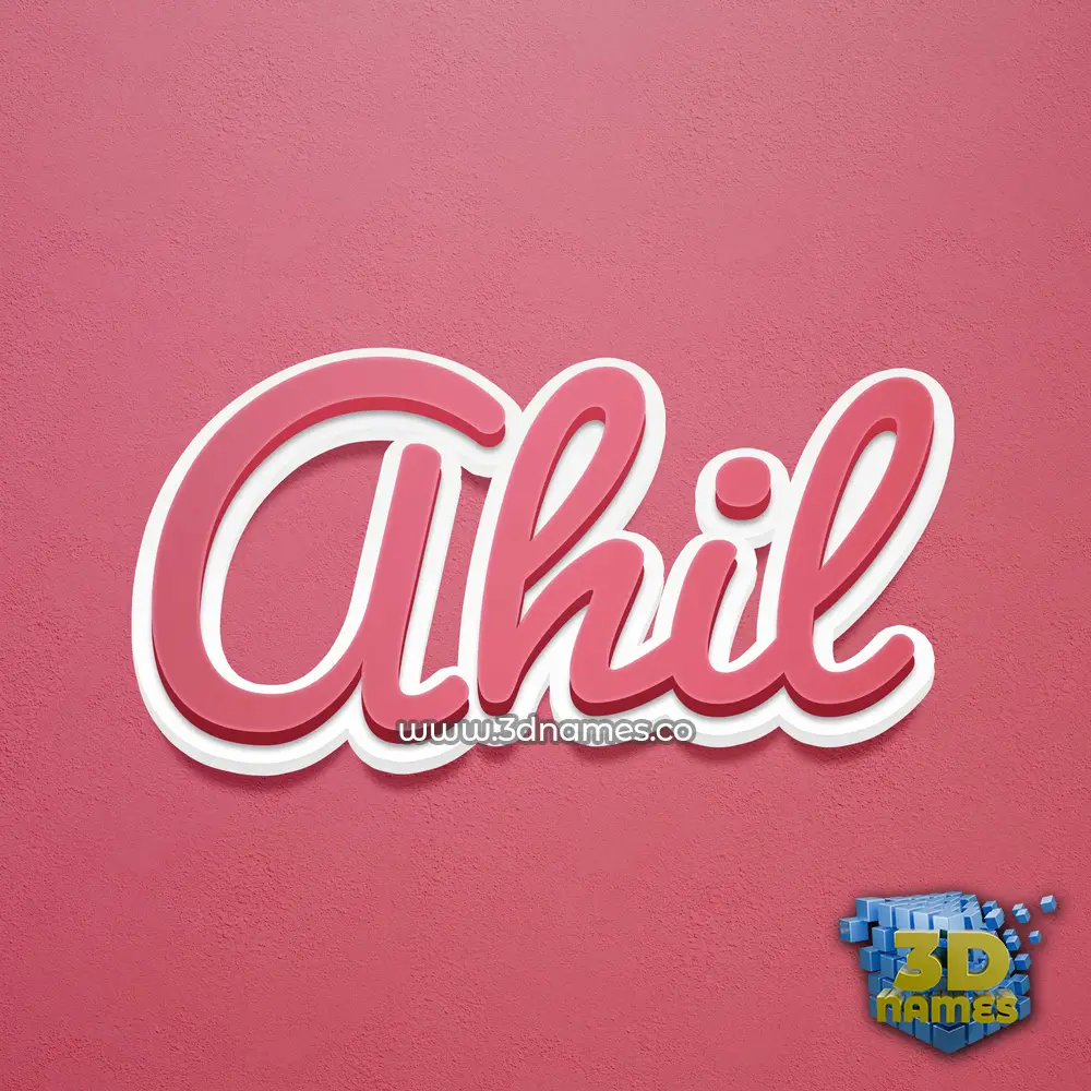 ahil in Red Scribble style - 3D name wallpaper