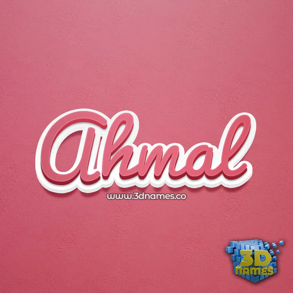 ahmal in Red Scribble style - 3D name wallpaper