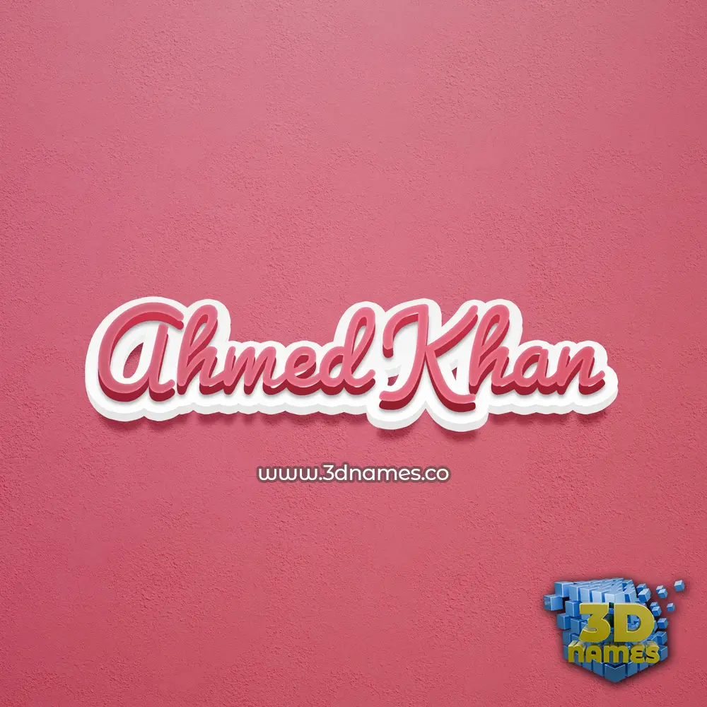 ahmed khan in Red Scribble style - 3D name wallpaper