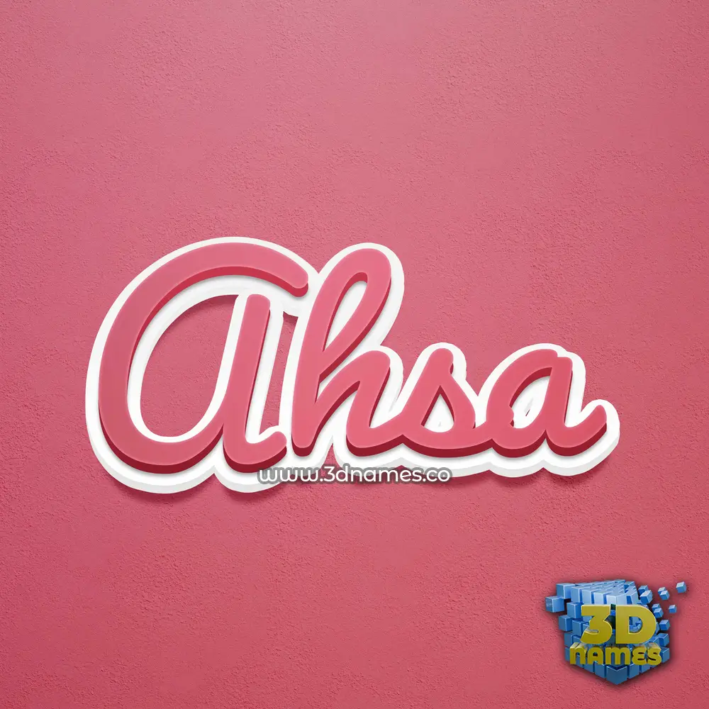 ahsa in Red Scribble style - 3D name wallpaper
