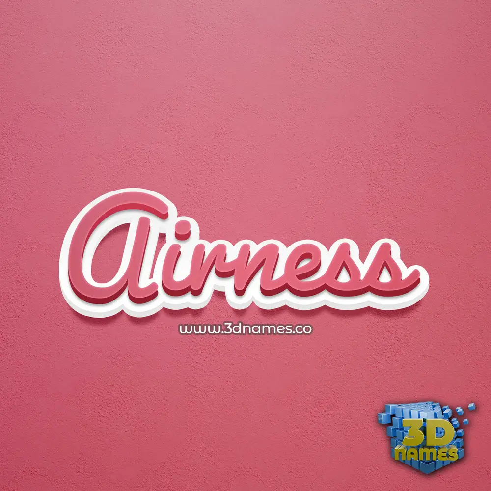 airness in Red Scribble style - 3D name wallpaper