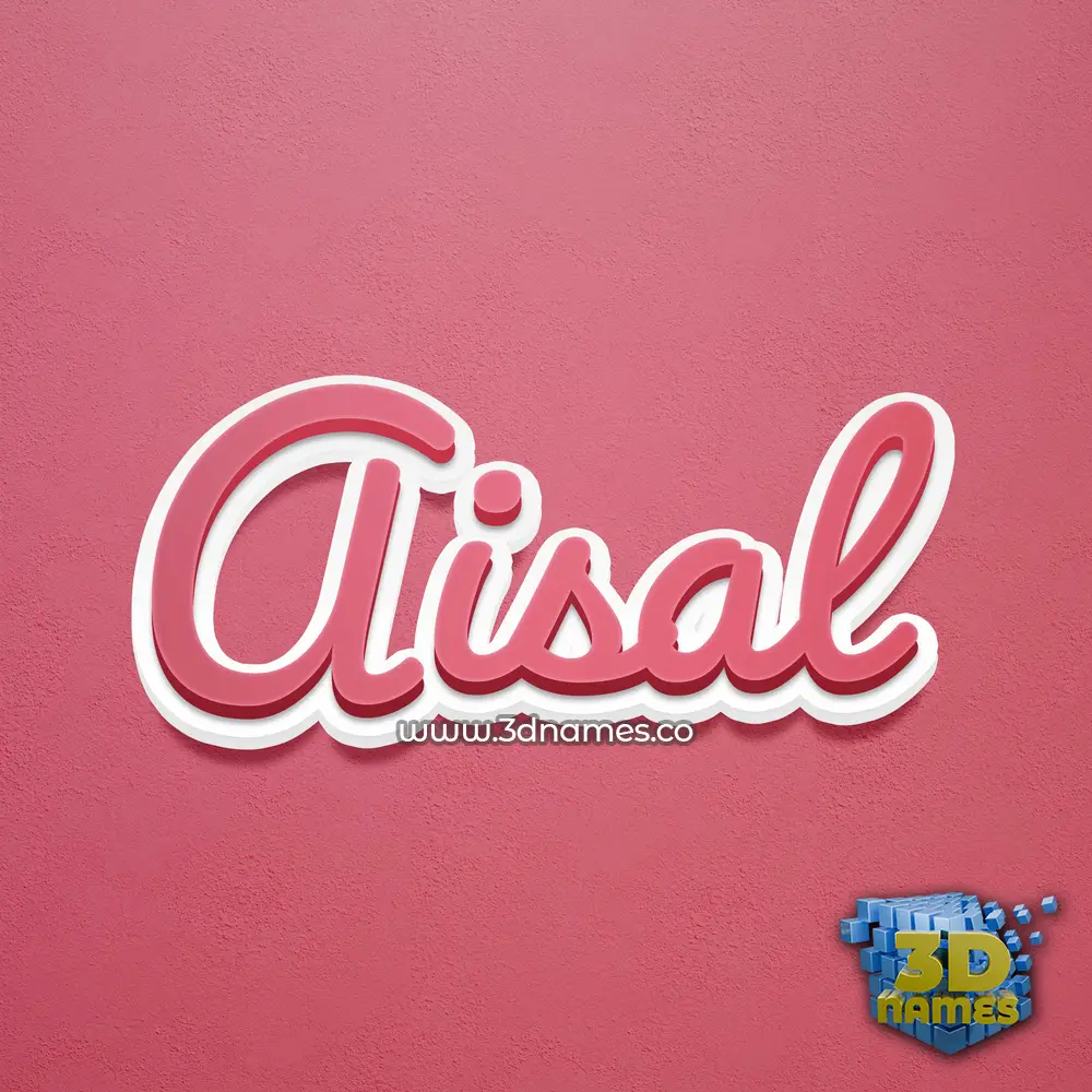 aisal in Red Scribble style - 3D name wallpaper
