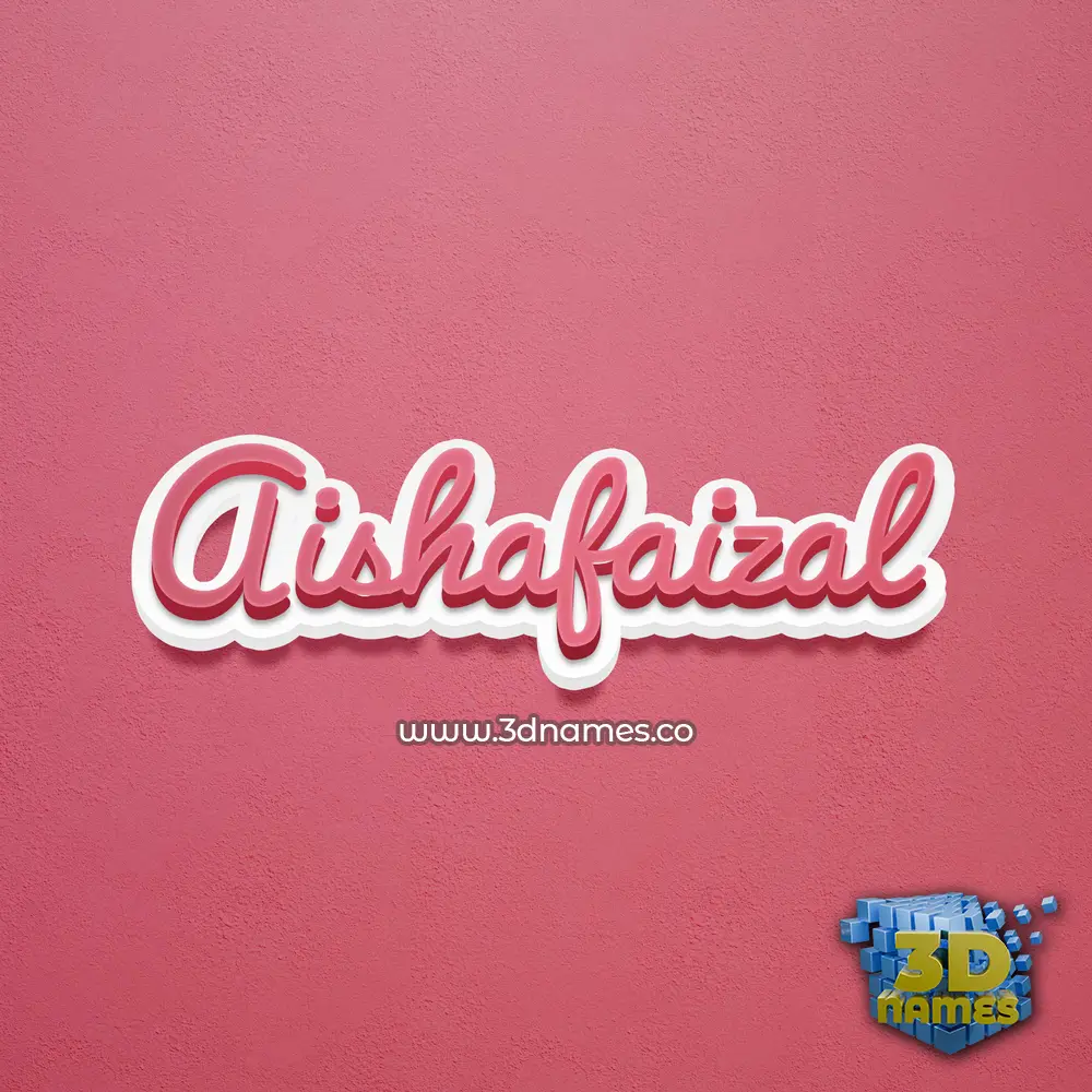 aishafaizal in Red Scribble style - 3D name wallpaper