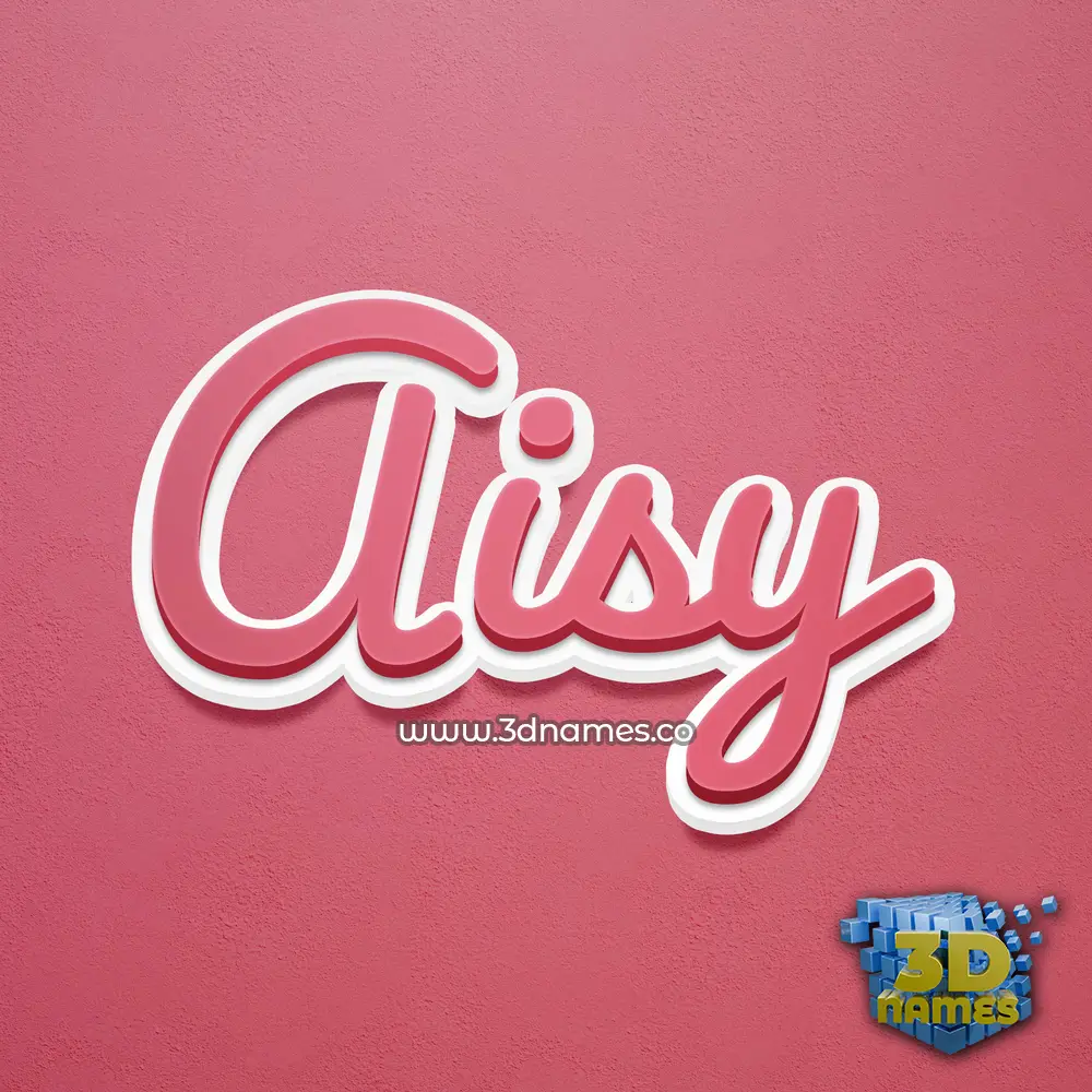 aisy in Red Scribble style - 3D name wallpaper