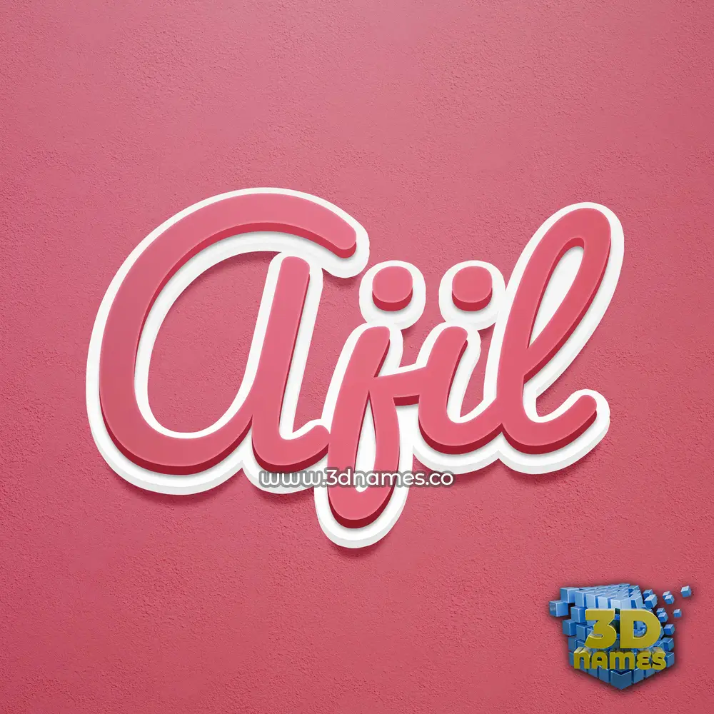 ajil in Red Scribble style - 3D name wallpaper
