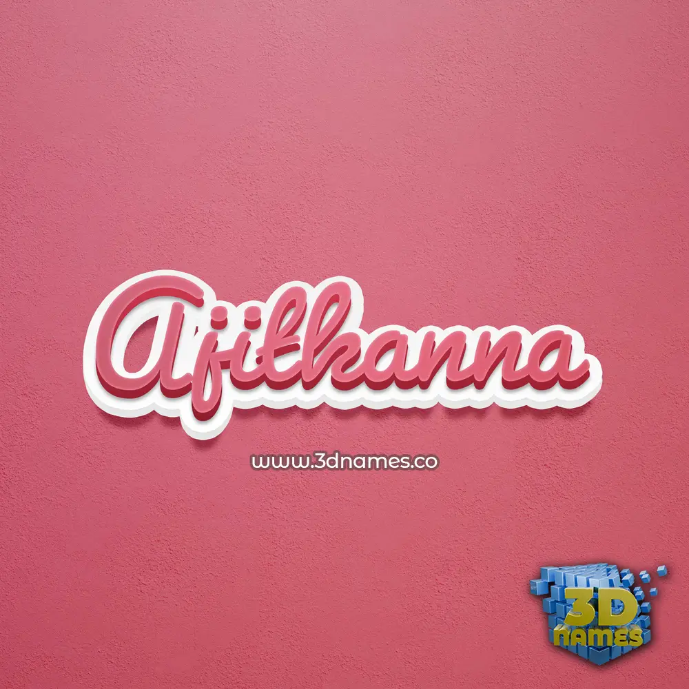 ajitkanna in Red Scribble style - 3D name wallpaper