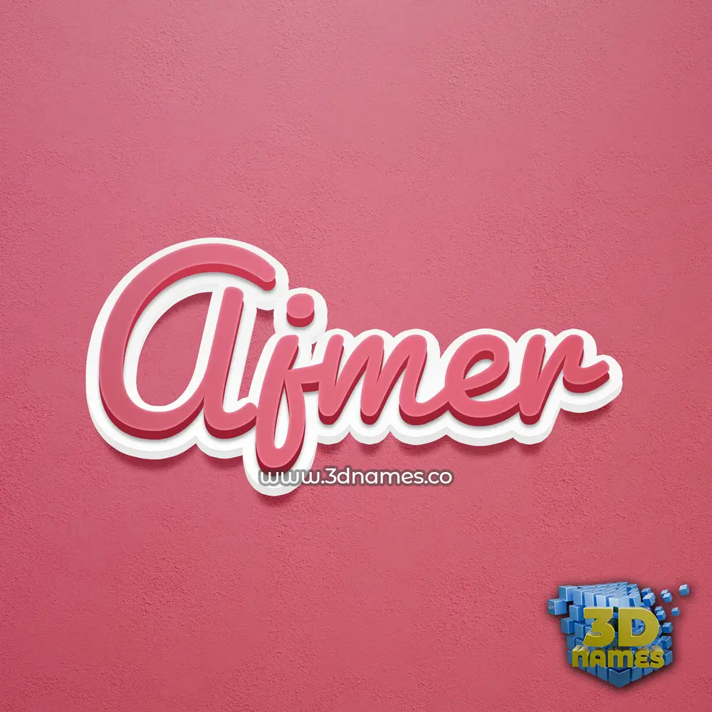 ajmer in Red Scribble style - 3D name wallpaper