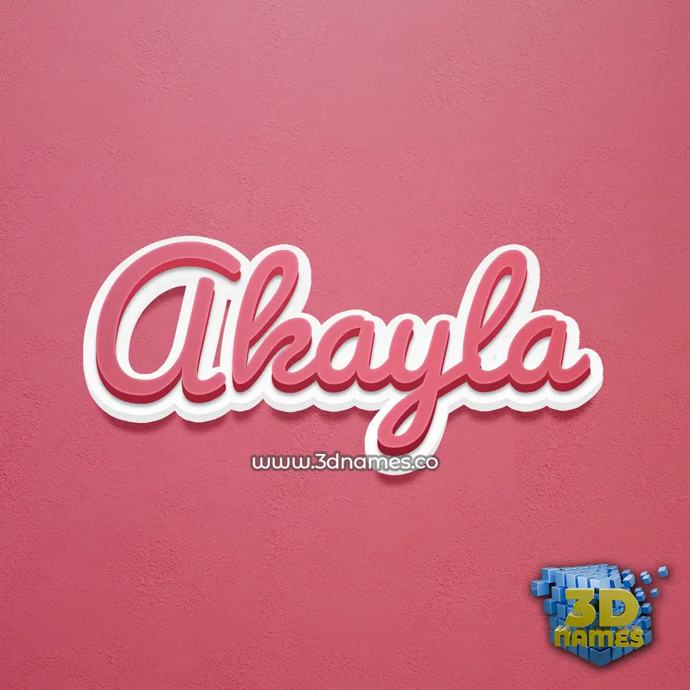 akayla in Red Scribble style - 3D name wallpaper
