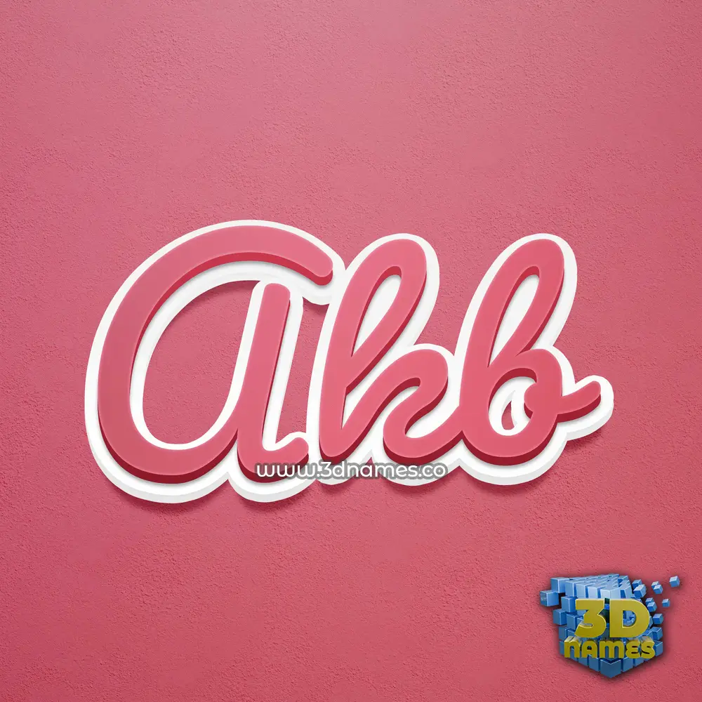 akb in Red Scribble style - 3D name wallpaper