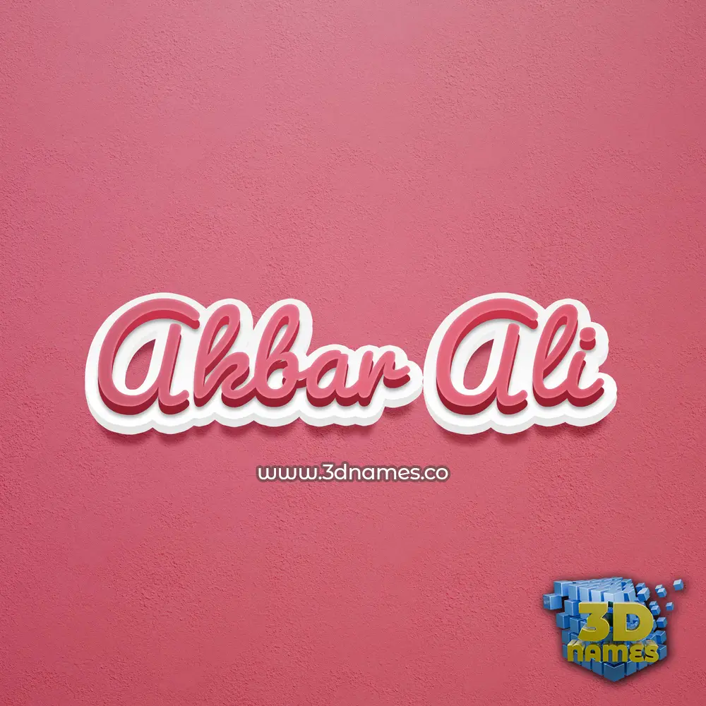 akbar ali in Red Scribble style - 3D name wallpaper