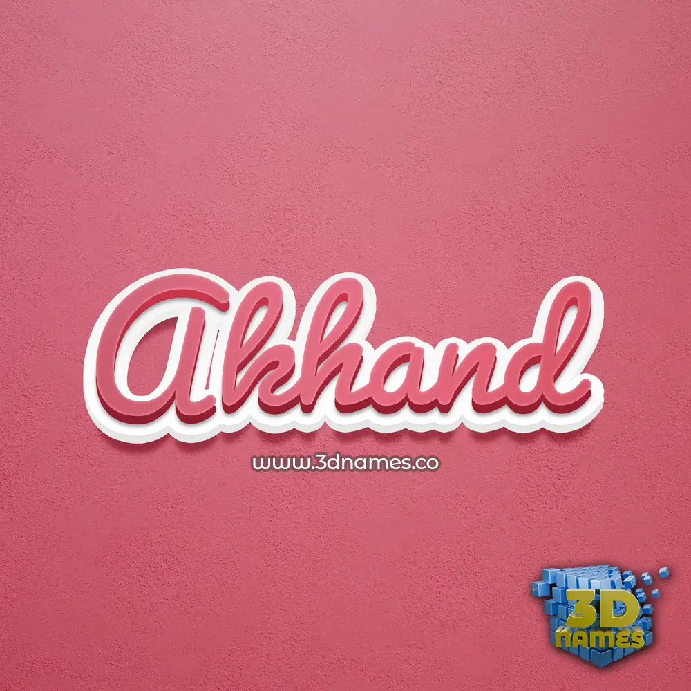 akhand in Red Scribble style - 3D name wallpaper