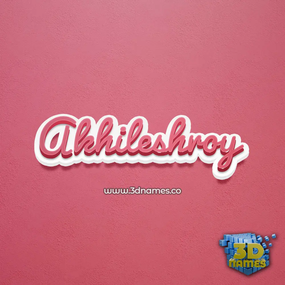 akhileshroy in Red Scribble style - 3D name wallpaper