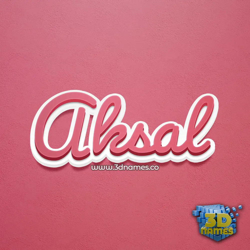 aksal in Red Scribble style - 3D name wallpaper