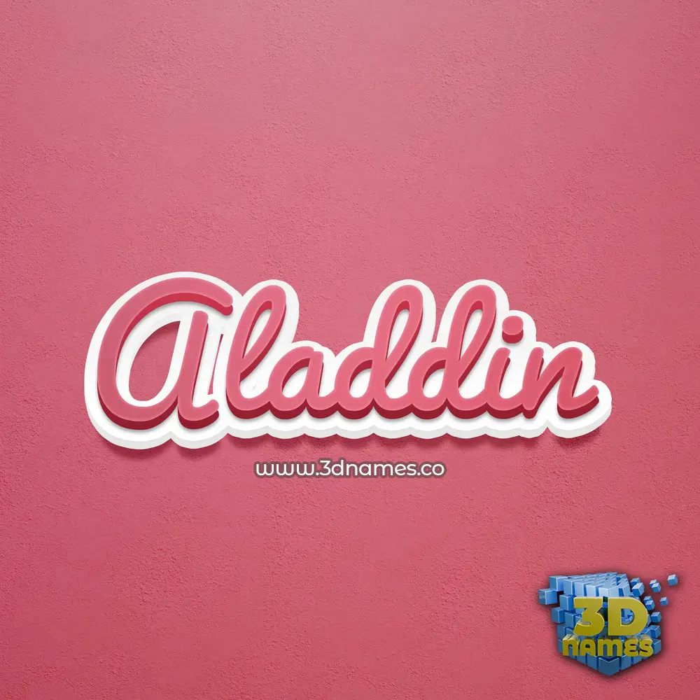 aladdin in Red Scribble style - 3D name wallpaper