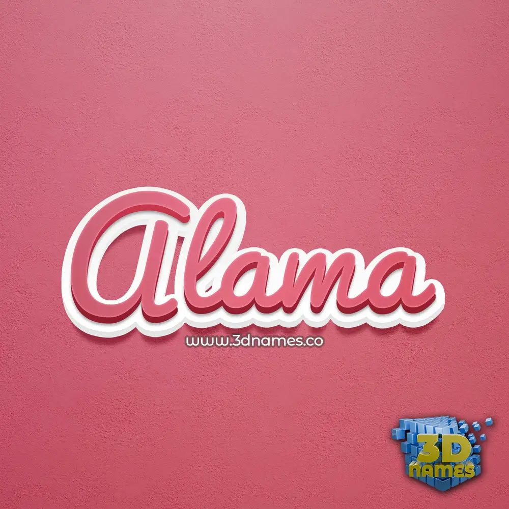 alama in Red Scribble style - 3D name wallpaper