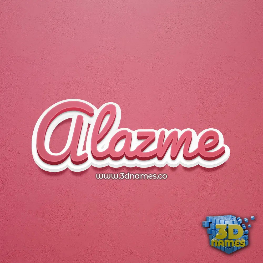 alazme in Red Scribble style - 3D name wallpaper