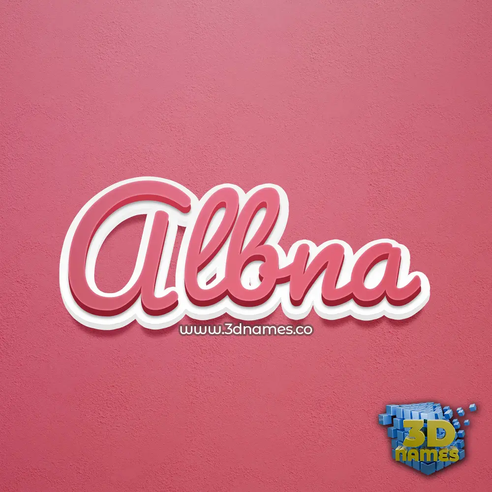 albna in Red Scribble style - 3D name wallpaper