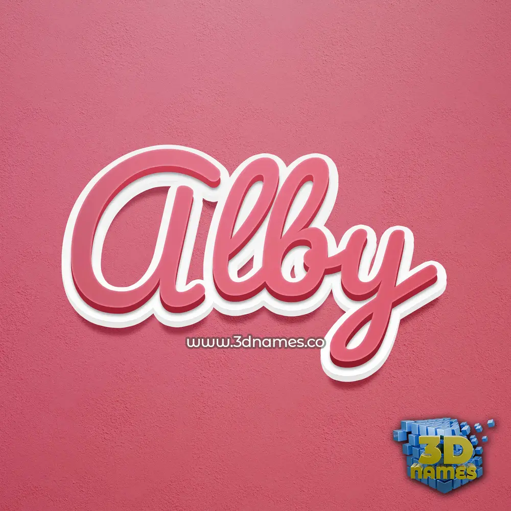 alby in Red Scribble style - 3D name wallpaper