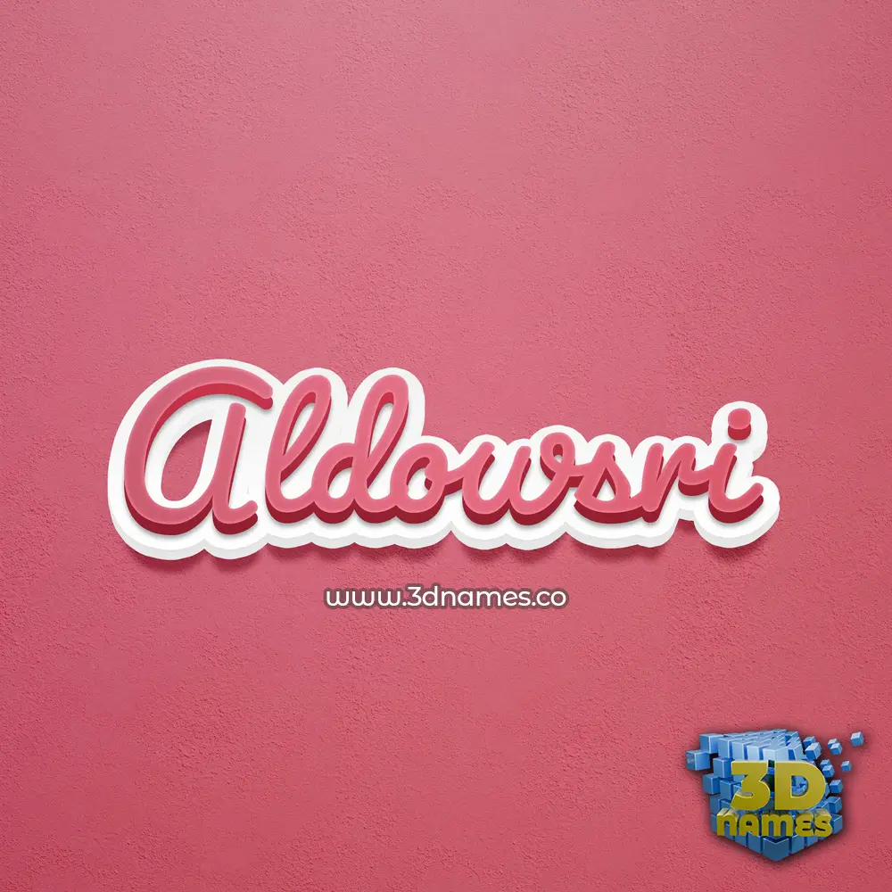 aldowsri in Red Scribble style - 3D name wallpaper