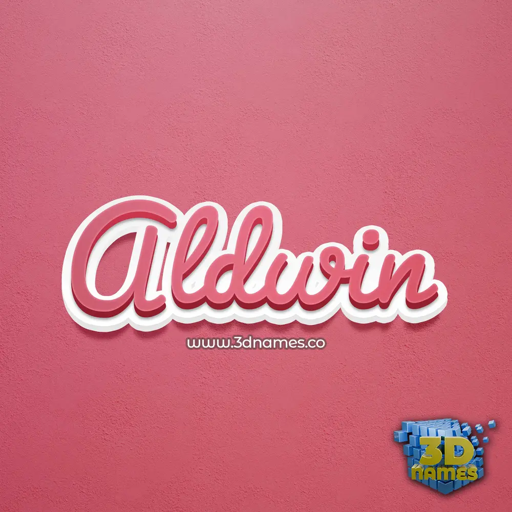 aldwin in Red Scribble style - 3D name wallpaper