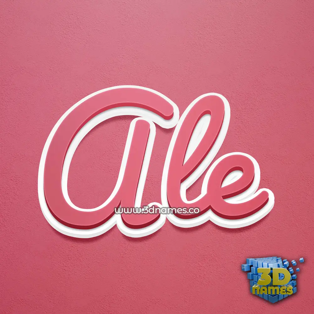 ale in Red Scribble style - 3D name wallpaper