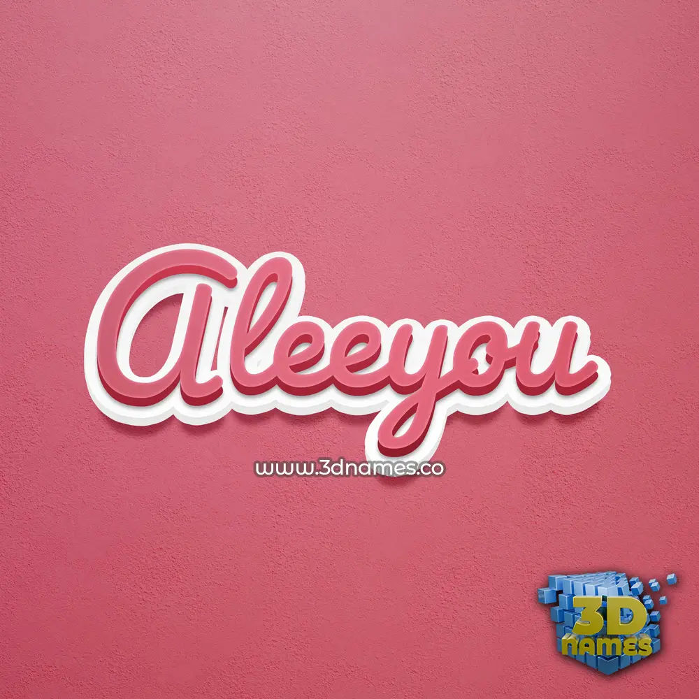 aleeyou in Red Scribble style - 3D name wallpaper