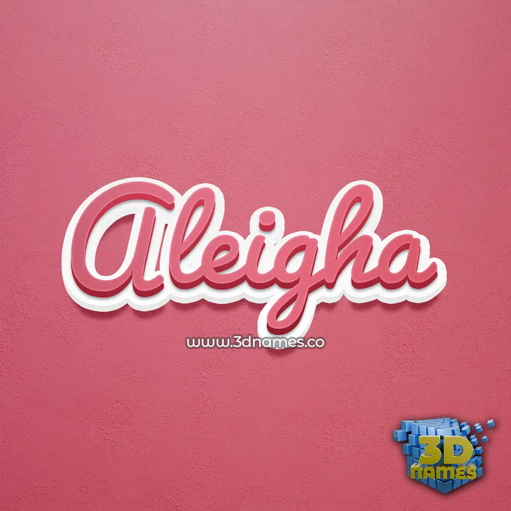 aleigha in Red Scribble style - 3D name wallpaper