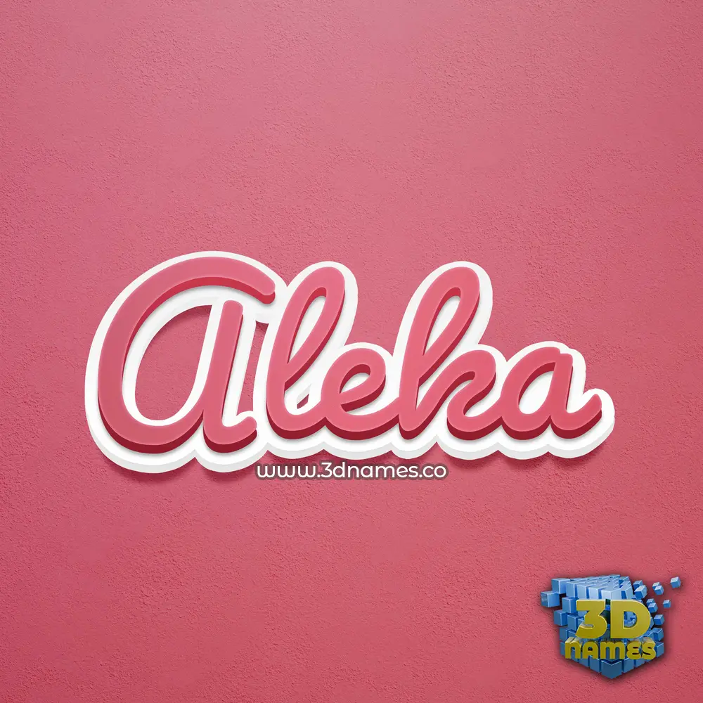 aleka in Red Scribble style - 3D name wallpaper