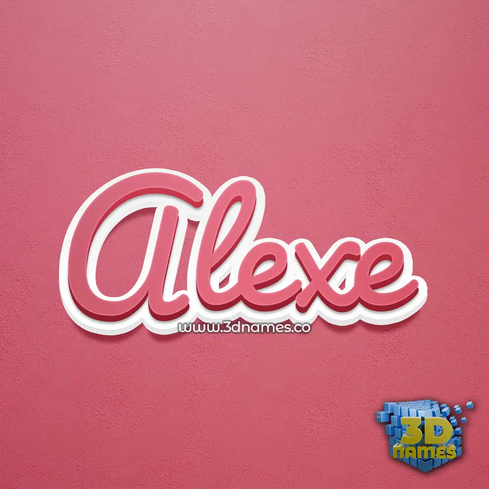 alexe in Red Scribble style - 3D name wallpaper