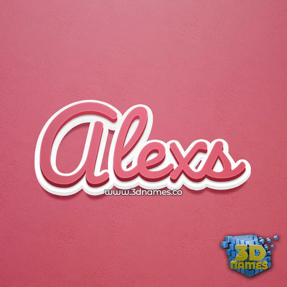 alexs in Red Scribble style - 3D name wallpaper