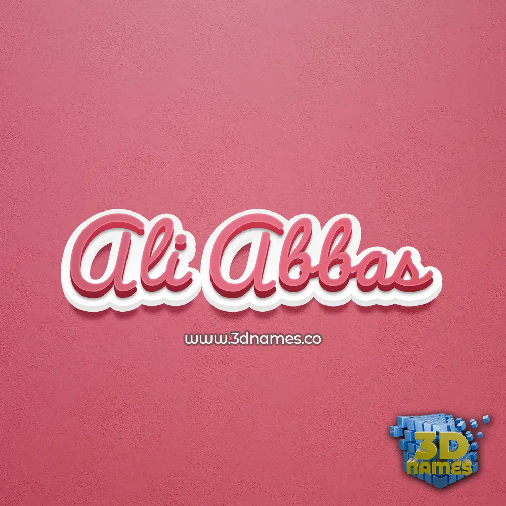 ali abbas in Red Scribble style - 3D name wallpaper