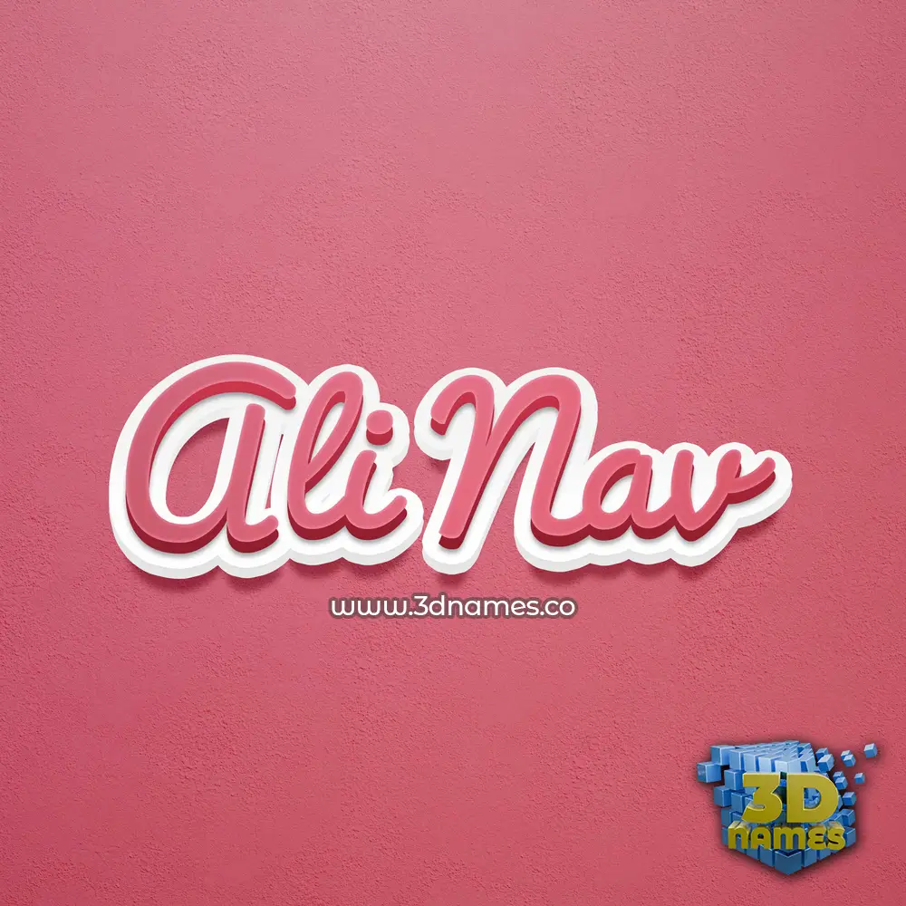 ali nav in Red Scribble style - 3D name wallpaper