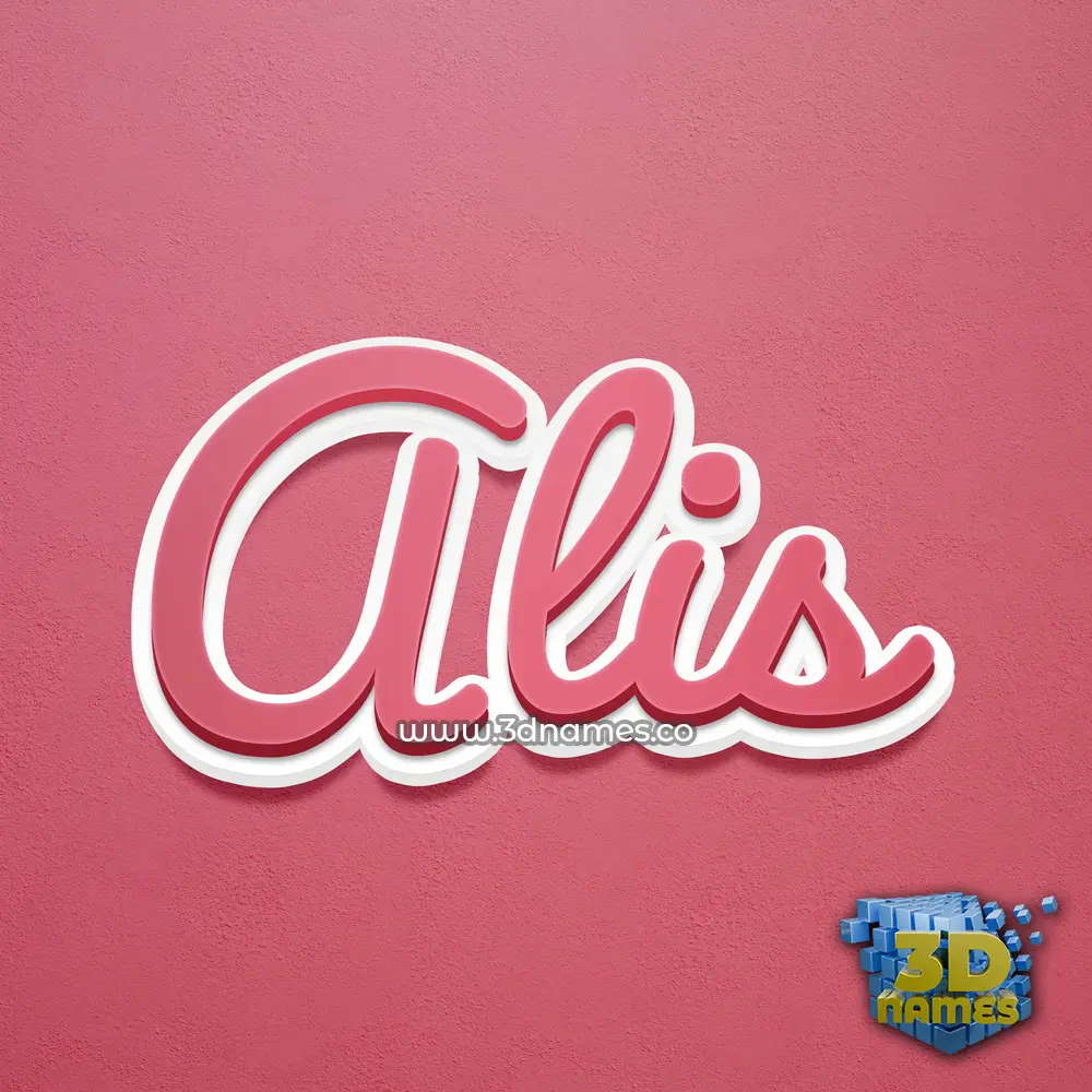 alis in Red Scribble style - 3D name wallpaper