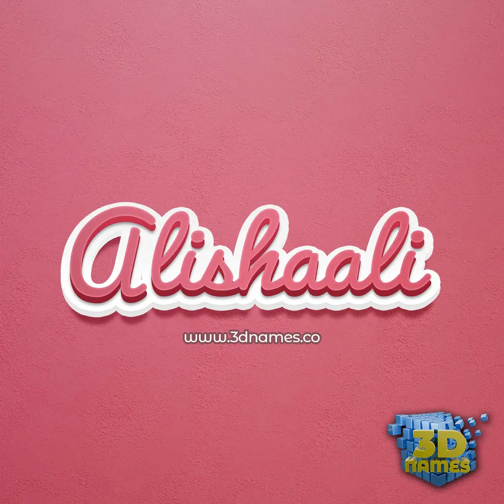 alishaali in Red Scribble style - 3D name wallpaper