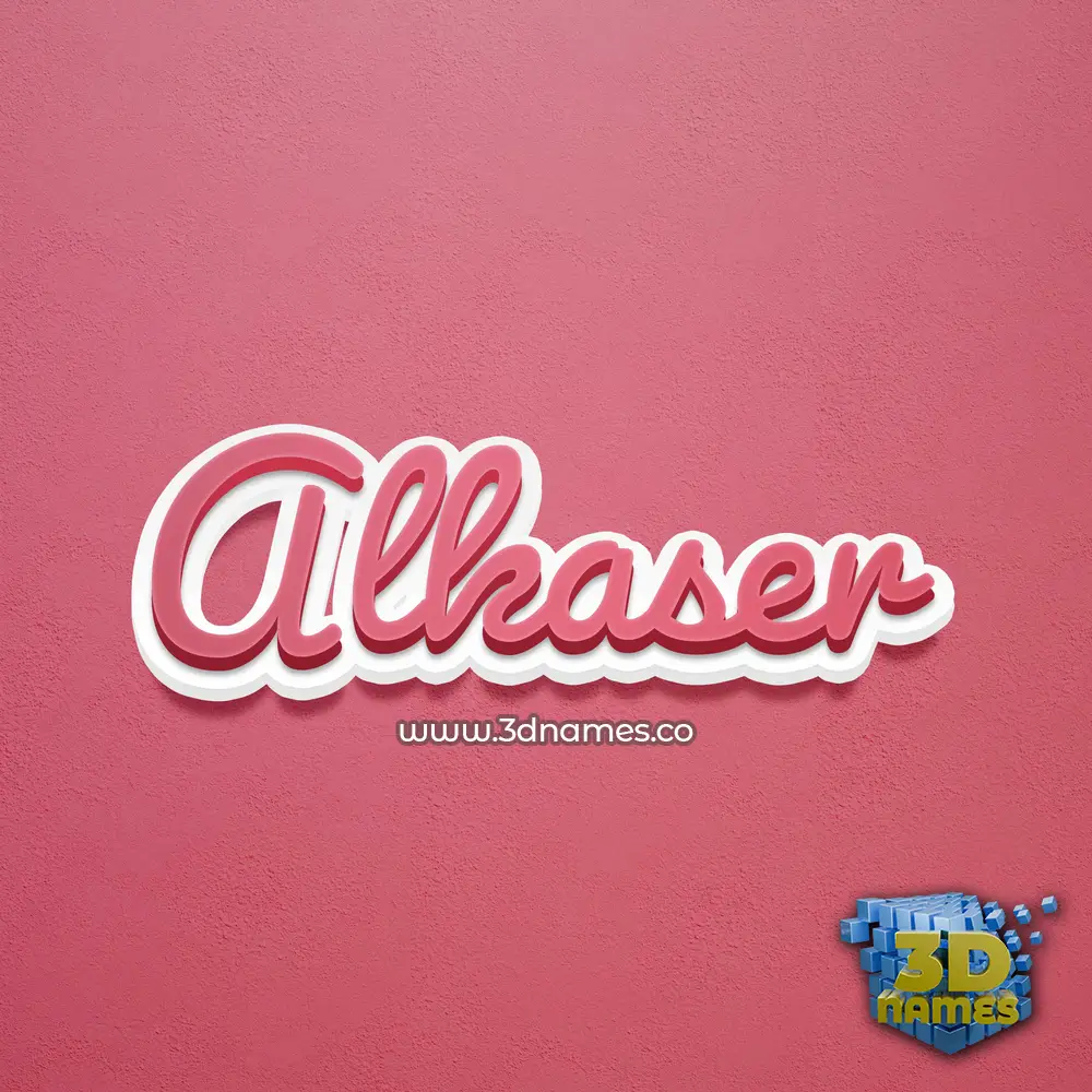 alkaser in Red Scribble style - 3D name wallpaper