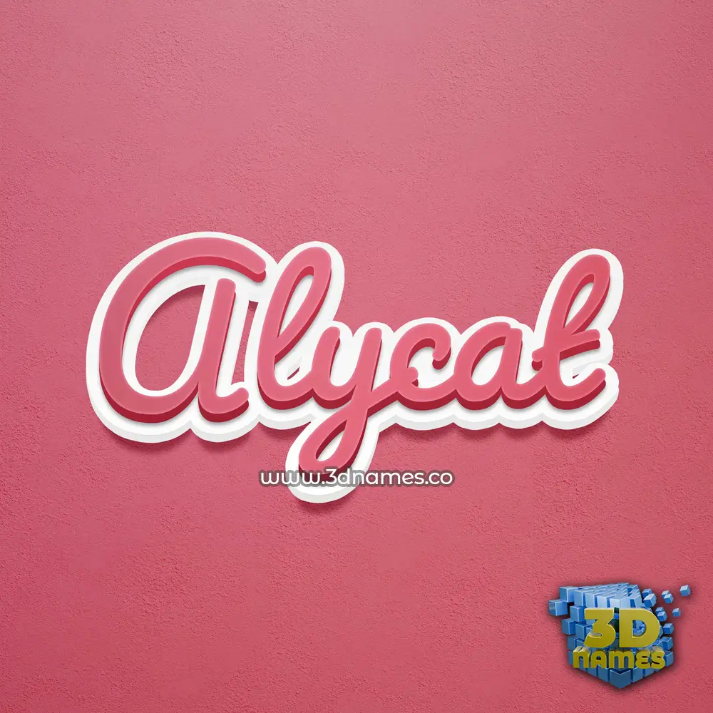 alycat in Red Scribble style - 3D name wallpaper