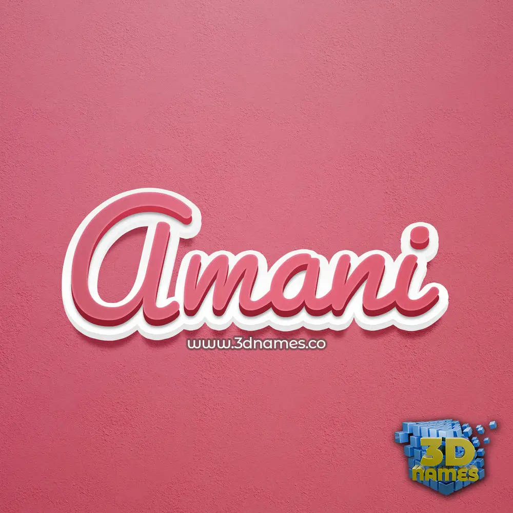 amani in Red Scribble style - 3D name wallpaper